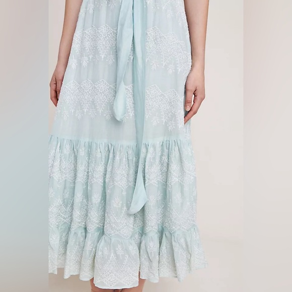 Anthropologie X Love Sam Amia Embroidered Lace-Up Maxi Dress - Picture 3 of 16